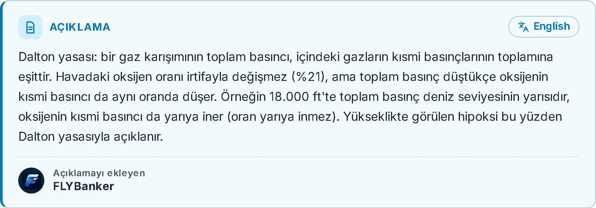 Sorunun altındaki açıklama, FLYBanker tarafından yazılmış